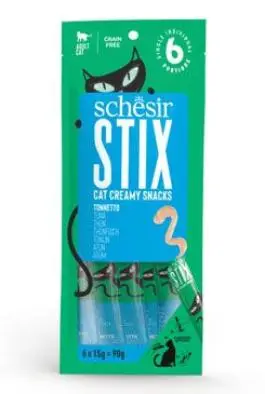 Cenová Bomba Schesir Cat pochoutka Stix Liquid Snack tuňák 6x15g