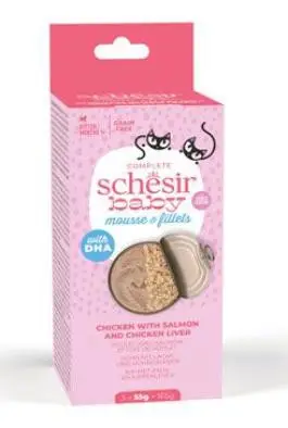 Nejlepší Volba Schesir Cat konzerva Kitten Mix Texture kuře/losos 3x55g