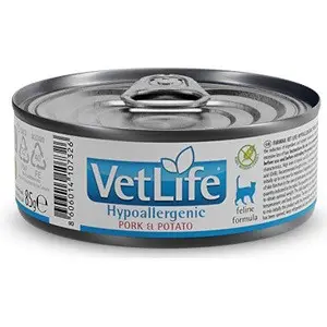 Vet Life Natural Feline konzerva Hypoallergenic Pork & Potato 85g Tovární Cena