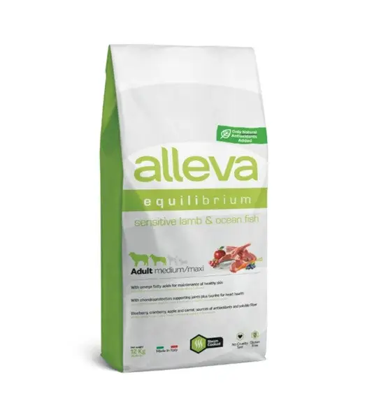 ALLEVA EQUILIBRIUM Dog Dry Adult Sensitive Lamb & Ocean Fish Medium/Maxi 12 kg Nejprodávanější