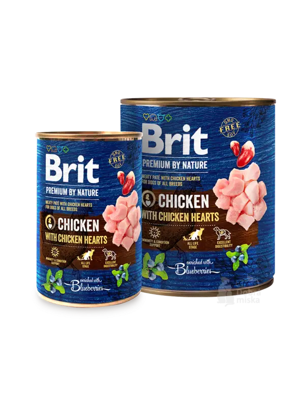 Brit Premium Dog by Nature konz Chicken&Hearts 400g Ověřený