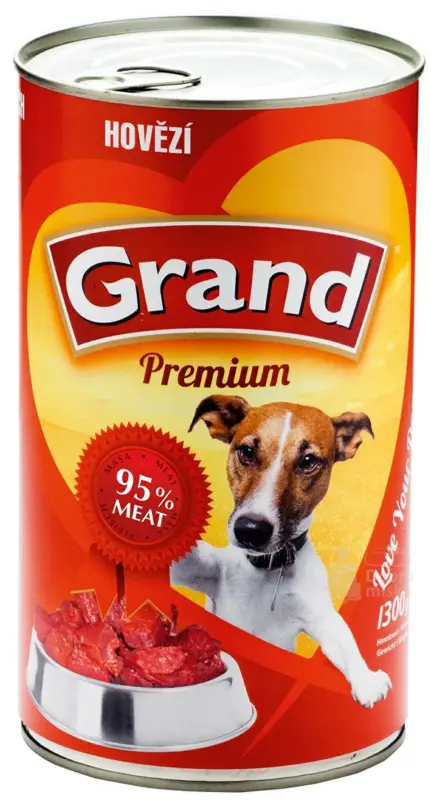 GRAND Dog konz. Premium hovězí 1300g Nejlepší Cena