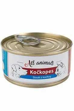 Akční Nabídka All Animals kočkopes konz. Steak z kachny 100g