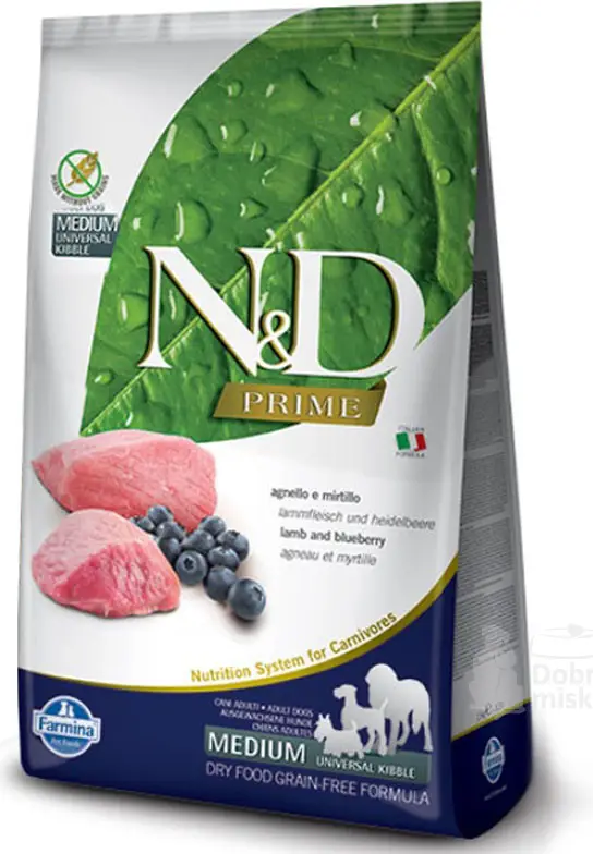 N&D PRIME DOG Adult M/L Lamb & Blueberry 12kg Akce