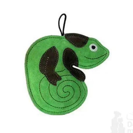 Horká Nabídka Hračka pes LEATHER CHAMELEON kůže, zelená 16cm Kiwi