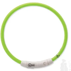Rychlé Dodání Obojek DOG FANTASY světelný USB zelený 45cm 1ks