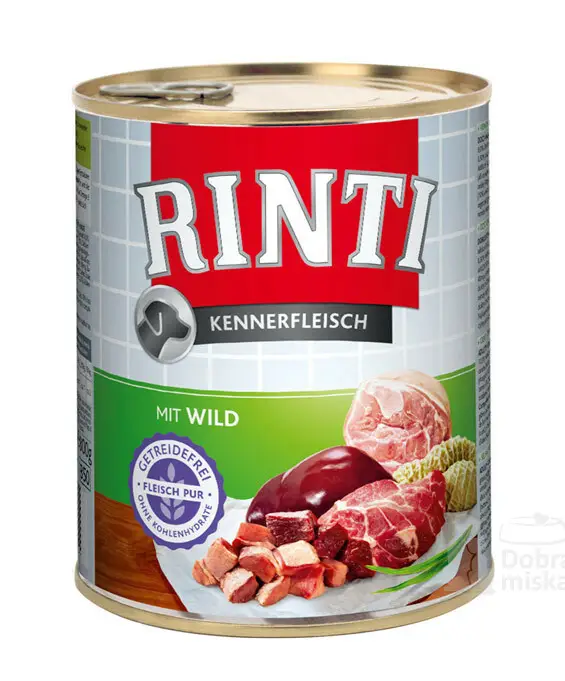 Rinti Dog Kennerfleisch konzerva zvěřina 800g Jen Po Omezenou Doba