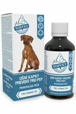 Omezená Nabídka Ušní kapky Prevent pro psy TOPVET 50ml