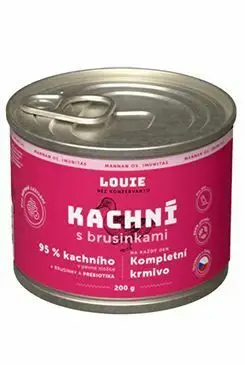 Louie Dog konz. Kachní s brusinkami a prebiotiky 200g Přímo Od Výrobce