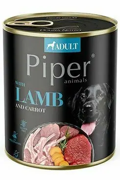Bezpečná Platba Piper Dog konz. Adult s jehněčím a mrkví 800g