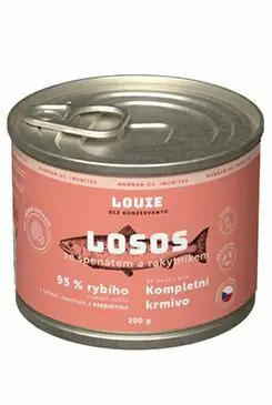Louie Dog konz. Losos s rakyt.špenátem,prebiotiky 200g Výprodej