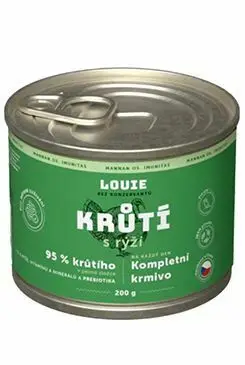 Značkový Louie Dog konz. Krůtí s rýží a prebiotiky 200g