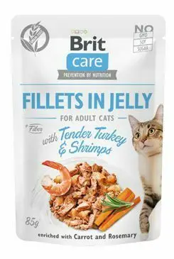 Odeslání Ihned Brit Care Cat Fillets in Jelly with Turkey&Shrimps 85g