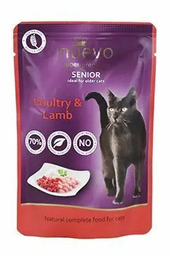 Nakupujte Hned Nuevo kočka kapsa Senior Drůbeží a Jehněčí s rýží 85g