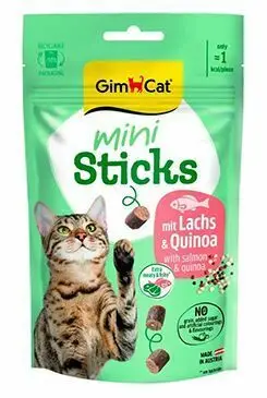 Cenově Výhodný GimCat Mini Sticks losos&quinoa 50g