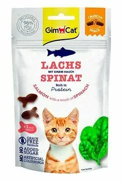 Cenový Hit GimCat Crunchy Snacks losos&špenát 50g