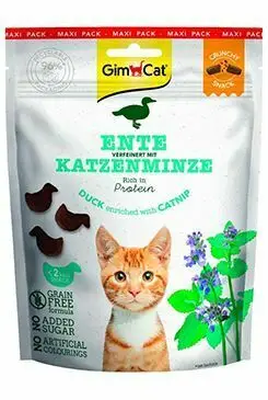 Cenový Hit GimCat Crunchy Snacks kachna&šanta kočičí 140g