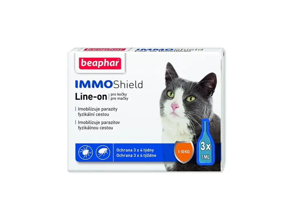 BEAPHAR Line-on IMMO Shield pro kočky 3ml Nová Kolekce