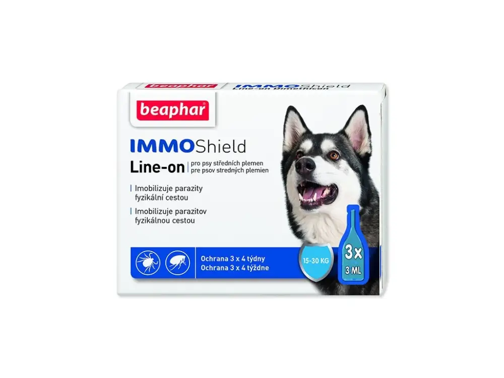 Sleva BEAPHAR Line-on IMMO Shield pro psy M 9ml