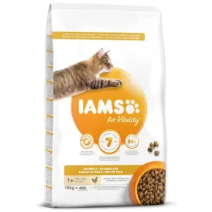 Omezená Nabídka IAMS for Vitality Adult Cat Food Hairball Reduction with Fresh Chicken 10kg