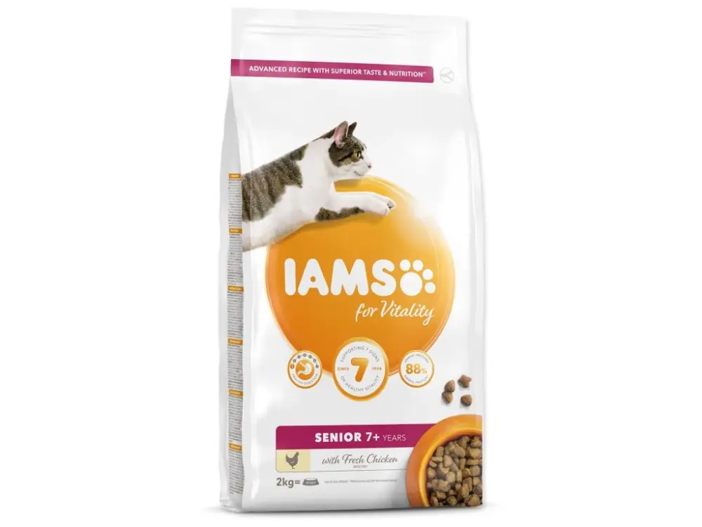 Autentický IAMS for Vitality Senior Cat Food with Fresh Chicken 2kg