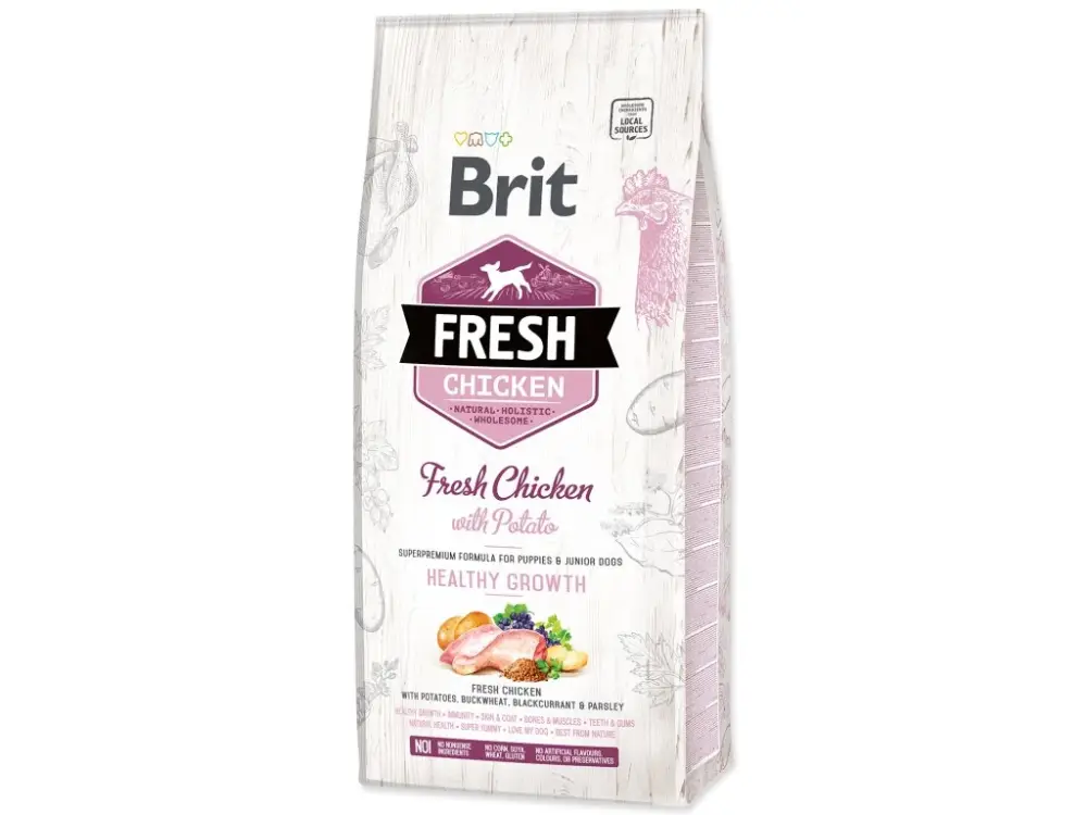Sleva BRIT Fresh Chicken with Potato Puppy Healthy Growth 12kg