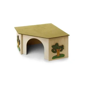 Novinka Rohový domek pro králíky 27x27x15 cm